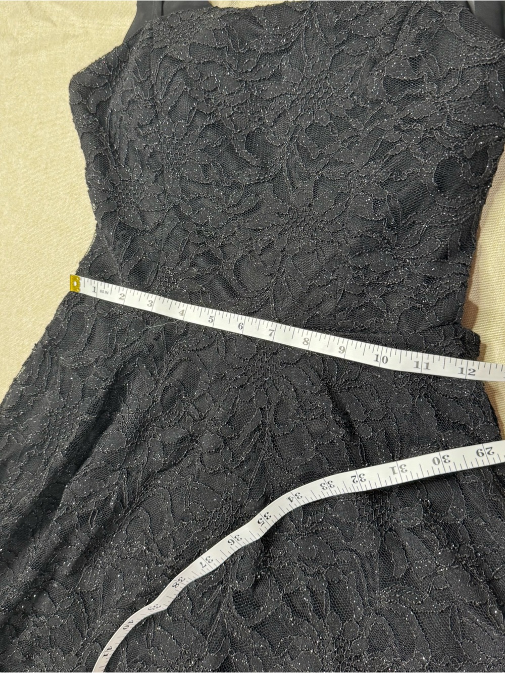 B Darlin Black Lace Fit & Flare Party Dress Removable Sash Juniors 7/8 - Picture 10 of 12